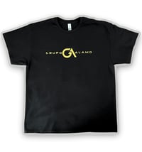 Image 2 of Gold Logo Grupo Alamo T-shirt Available in Black or Maroon 