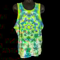Image 1 of GREEN MANDALA TIE DYE TANK TOP MEN'S SIZE XL