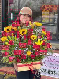 Arreglo de Girasol con Rosas 