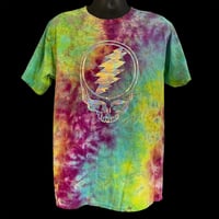 Image 1 of RAINBOW CRUSH HOLOGRAPHIC STEALIE TIE DYE TEE SIZE LARGE