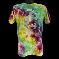 Image 1 of RAINBOW CRUSH HOLOGRAPHIC STEALIE TIE DYE TEE SIZE MEDIUM