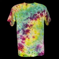 Image 2 of RAINBOW CRUSH HOLOGRAPHIC STEALIE TIE DYE TEE SIZE MEDIUM