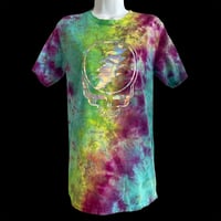Image 1 of RAINBOW CRUSH HOLOGRAPHIC STEALIE TIE DYE TEE SIZE SMALL