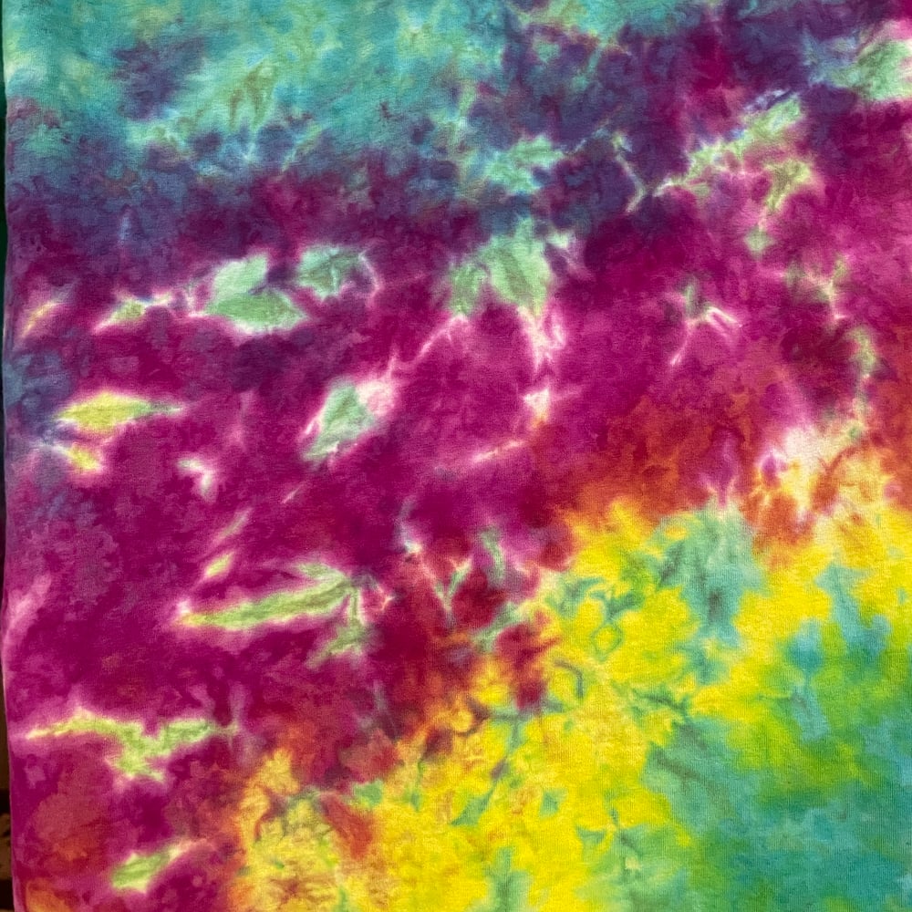 RAINBOW CRUSH HOLOGRAPHIC BMFS TIE DYE LONG SLEEVE TEE SIZE LARGE