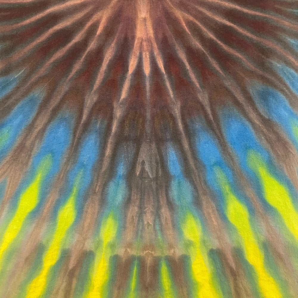 BLACK RAINBOW SUNBURST HOLOGRAPHIC BMFS TIE DYE LONG SLEEVE TEE SIZE 2XL