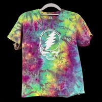 Image 1 of RAINBOW CRUSH STEALIE TIE DYE YOUTH TEE SIZE MEDIUM