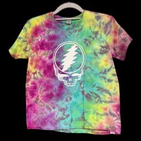 Image 1 of RAINBOW CRUSH STEALIE TIE DYE YOUTH TEE SIZE SMALL