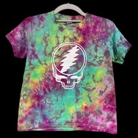 Image 1 of RAINBOW CRUSH STEALIE TIE DYE YOUTH TEE SIZE XS
