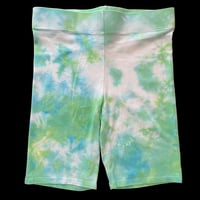 Image 1 of GREEN CRUSH TIE DYE BIKE SHORTS WOMEN'S SIZE LARGE