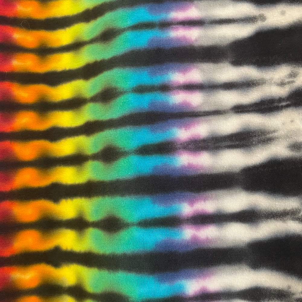 BLACK RAINBOW TIE DYE CAPRI LEGGINGS WOMEN'S SIZE 1XL