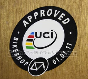 Image of UCI Approved "Bikeshop" Sticker