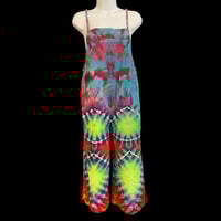 Image 1 of GREEN DIAMOND RAINBOW TIE DYE JUMPSUIT WOMEN'S SIZE XS