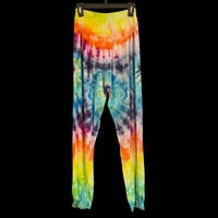 Image 1 of RAINBOW SPIRAL TIE DYE YOGA PANTS WOMEN'S SIZE MEDIUM