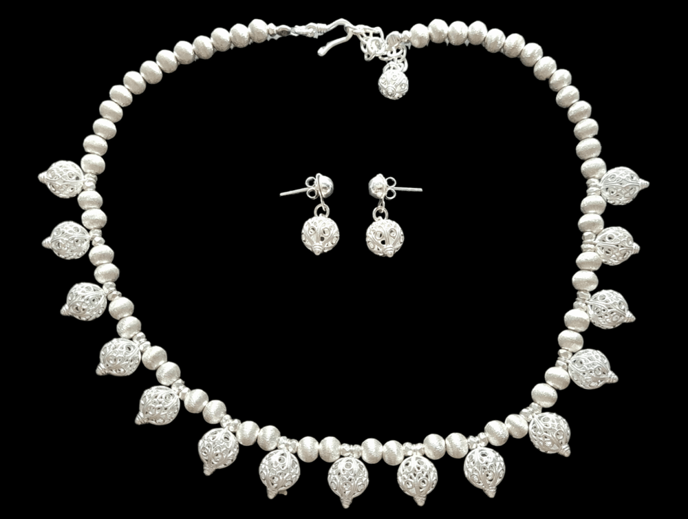 PH070 Filigree Ball Necklace and Earring set
