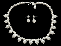 Image 1 of PH070 Filigree Ball Necklace and Earring set