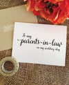 To my parents-in-law on my wedding day card (Lovely)