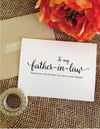 To my father-in-law on my wedding day card (Lovely)
