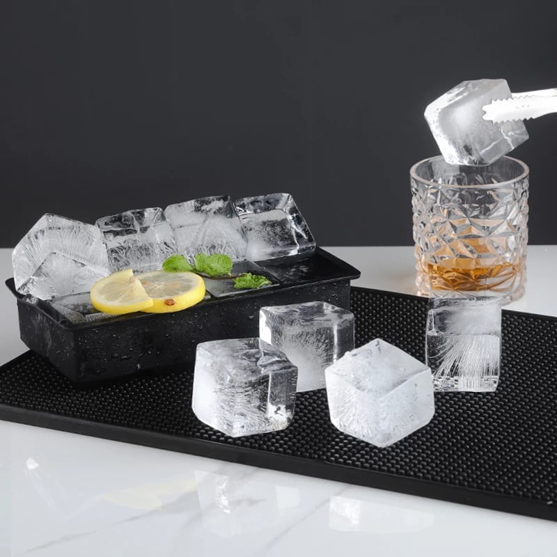 Ice Cube Maker Mould Big Ice Tray Mold Large Food Grade Silicone Ice Cube  BPA Free Square Tray Mold Diy Kitchen Bar Ice Tools
