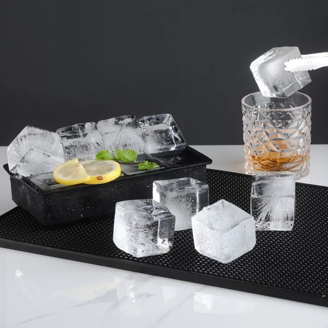 1pc Plastic Ice Cube Mould, Simple Bucket Design Ice Cube Maker Tray With  Lid For Kitchen Seafood Sashimi, Back To School Supplies