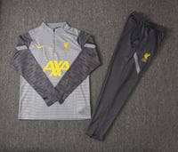 Image 4 of Liverpool 1/4 Zip Training Tracksuit (Grey/Yellow)