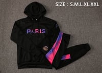 Image 5 of PSG 'PARIS' Hoodie Tracksuit (Black/Purple/Pink)