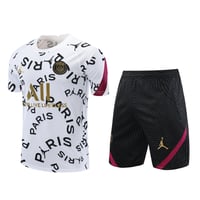 Image 1 of PSG Training Short Set / Kit Paris (White &amp; Black)