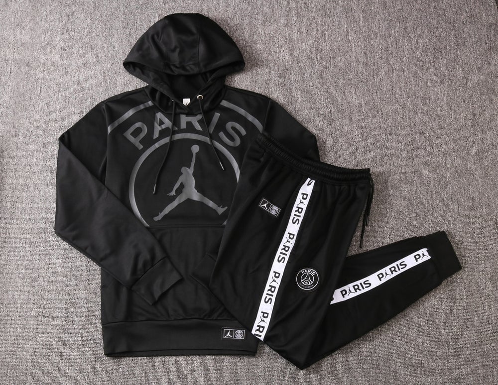 PSG x Jordan Hoodie Tracksuit (Black & White) | Certi Kits