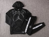 Image 4 of PSG x Jordan Hoodie Tracksuit (Black &amp; White)