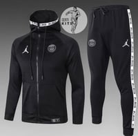 Image 1 of PSG x Jordan Hooded Tracksuit (Black & White)