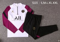 Image 3 of PSG x Jordan 1/4 Zip Tracksuit (White/Purple)