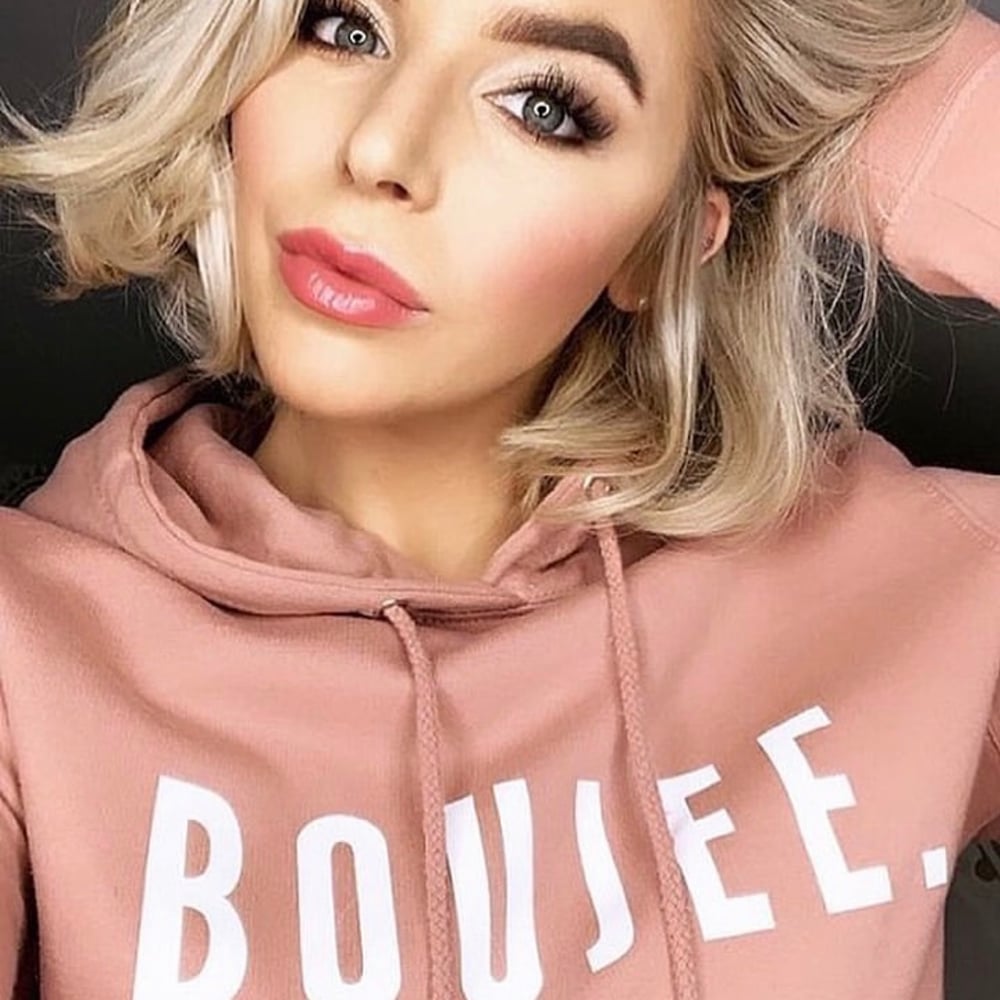 BLUSH PINK LARGE LOGO HOODIE