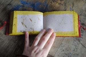 PEARL — carnet reliure belge — papier artisanal — couverture en tissu blockprint indien