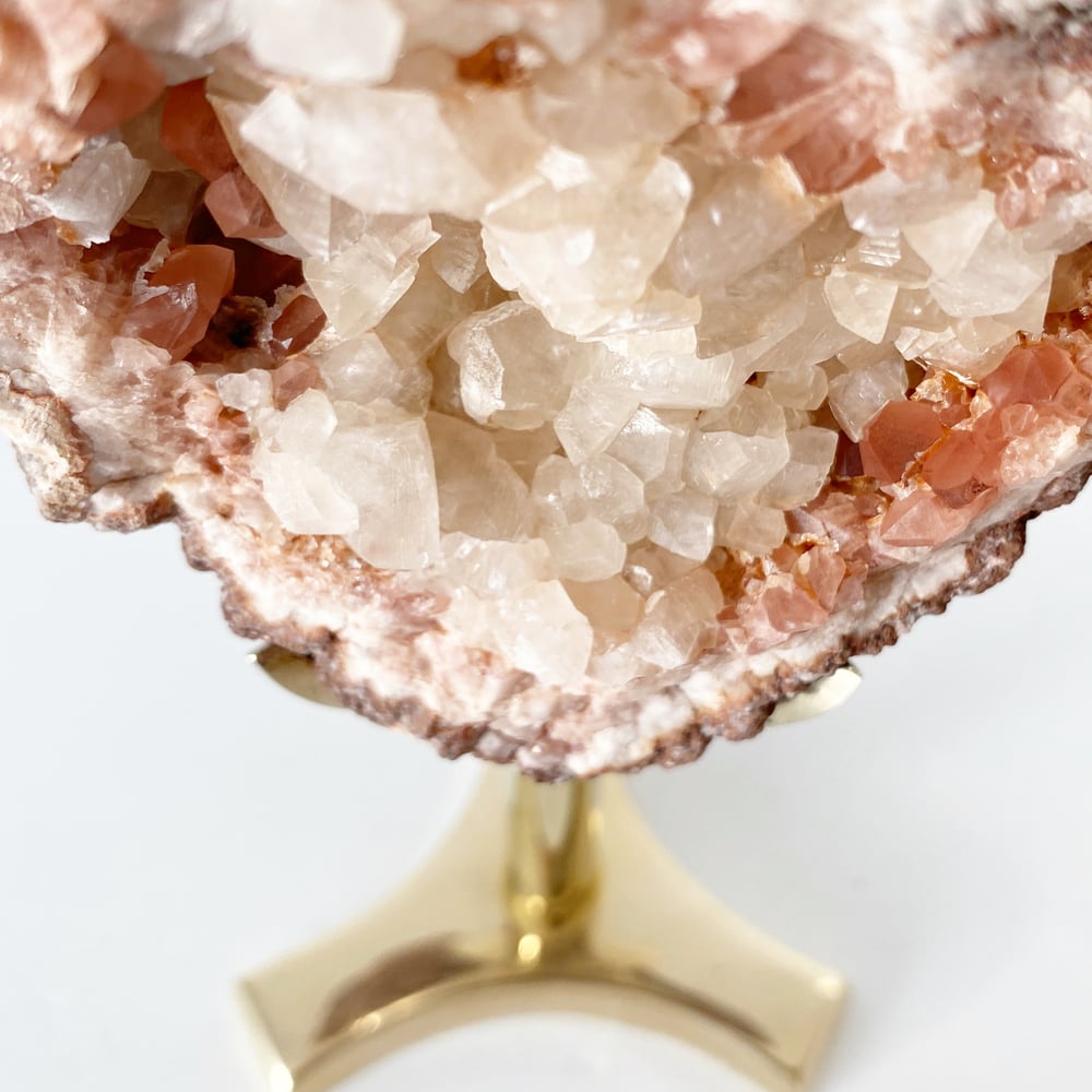 Image of Pink Amethyst/Calcite no.56 + Brass Post Stand