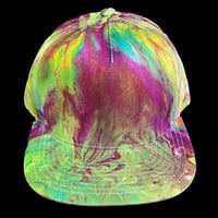 Image 1 of MAGENTA SWIRL TIE DYE FLATBRIM SNAPBACK HAT
