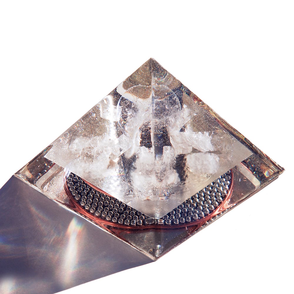 Image of Large:  Giza Lemurian Sphere Crystal/Optical Calcite/Brazilian Quartz/SL - 11