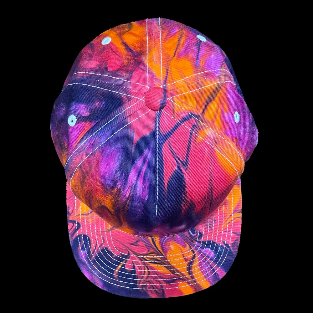 ORANGE SWIRL TIE DYE FLATBRIM SNAPBACK HAT