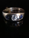 VICTORIAN EDWARDIAN 18CT YELLOW GOLD SAPPHIRE DIAMOND OLD CUT DIAMOND GYPSY BAND