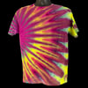 PINK SUNBURST ARC TIE DYE YOUTH TEE SIZE XL