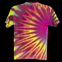 Image 2 of PINK SUNBURST ARC TIE DYE YOUTH TEE SIZE XL