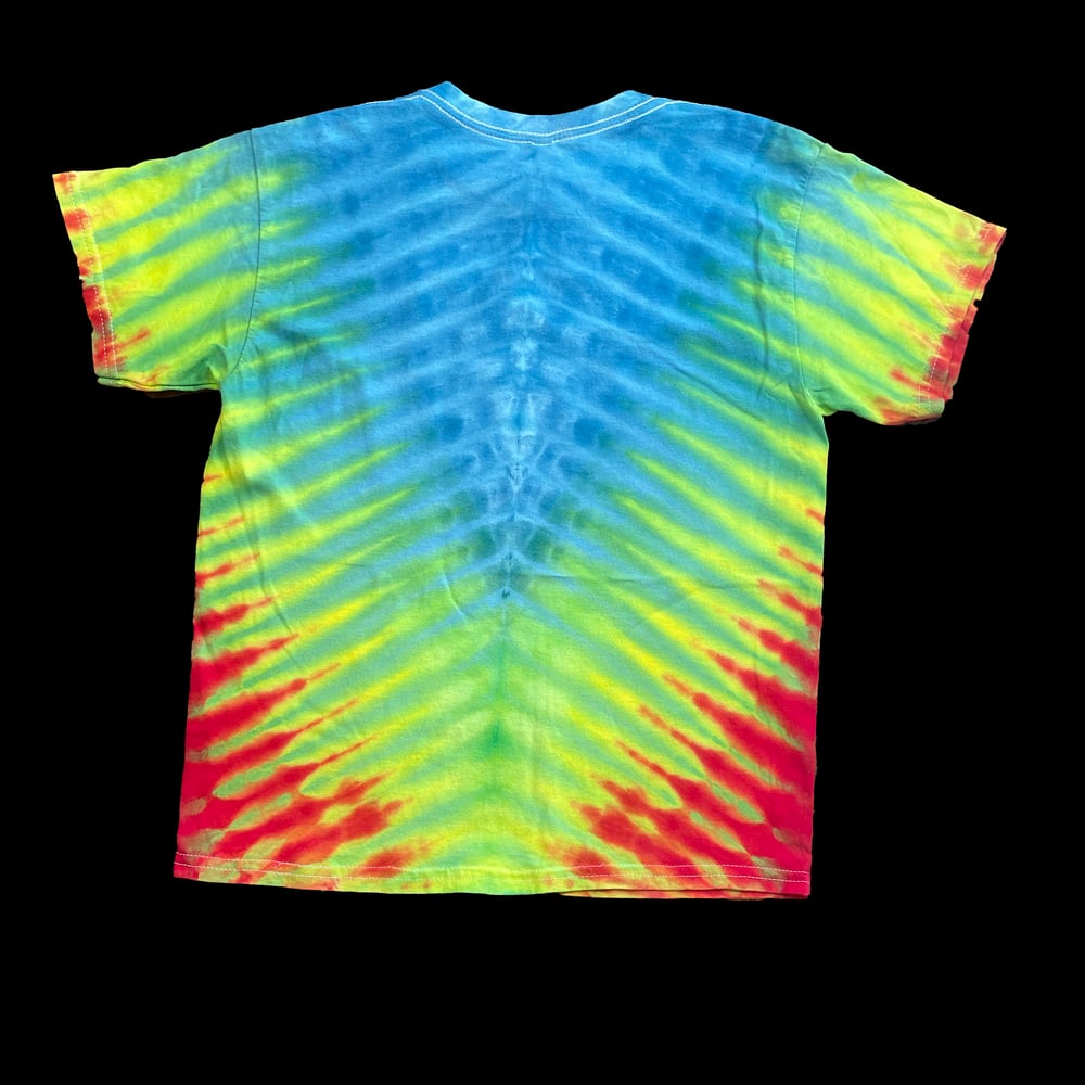 BLUE DRIPPY V TIE DYE YOUTH TEE SIZE MEDIUM