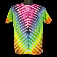 Image 1 of PINK RAINBOW DRIPPY V TIE DYE YOUTH TEE SIZE XL