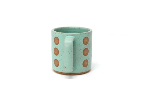 Image of Polka Dot Mug - Seafoam, Speckled Clay