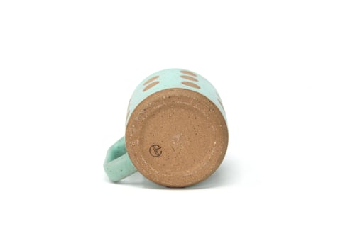 Image of Polka Dot Mug - Seafoam, Speckled Clay