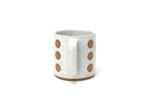 Image of Polka Dot Mug - Alabaster, Speckled Clay