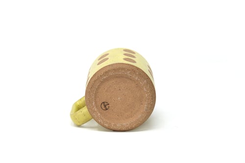 Image of Polka Dot Mug - Lemon Creme, Speckled Clay