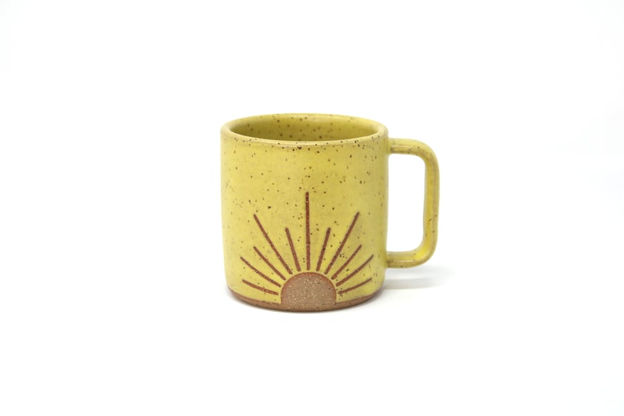 Image of Sunrise Mug - Lemon Creme, Speckled Clay