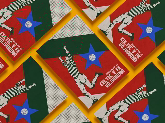 Image of Celtic v FK Vojvodina 1967 European Cup Run Poster