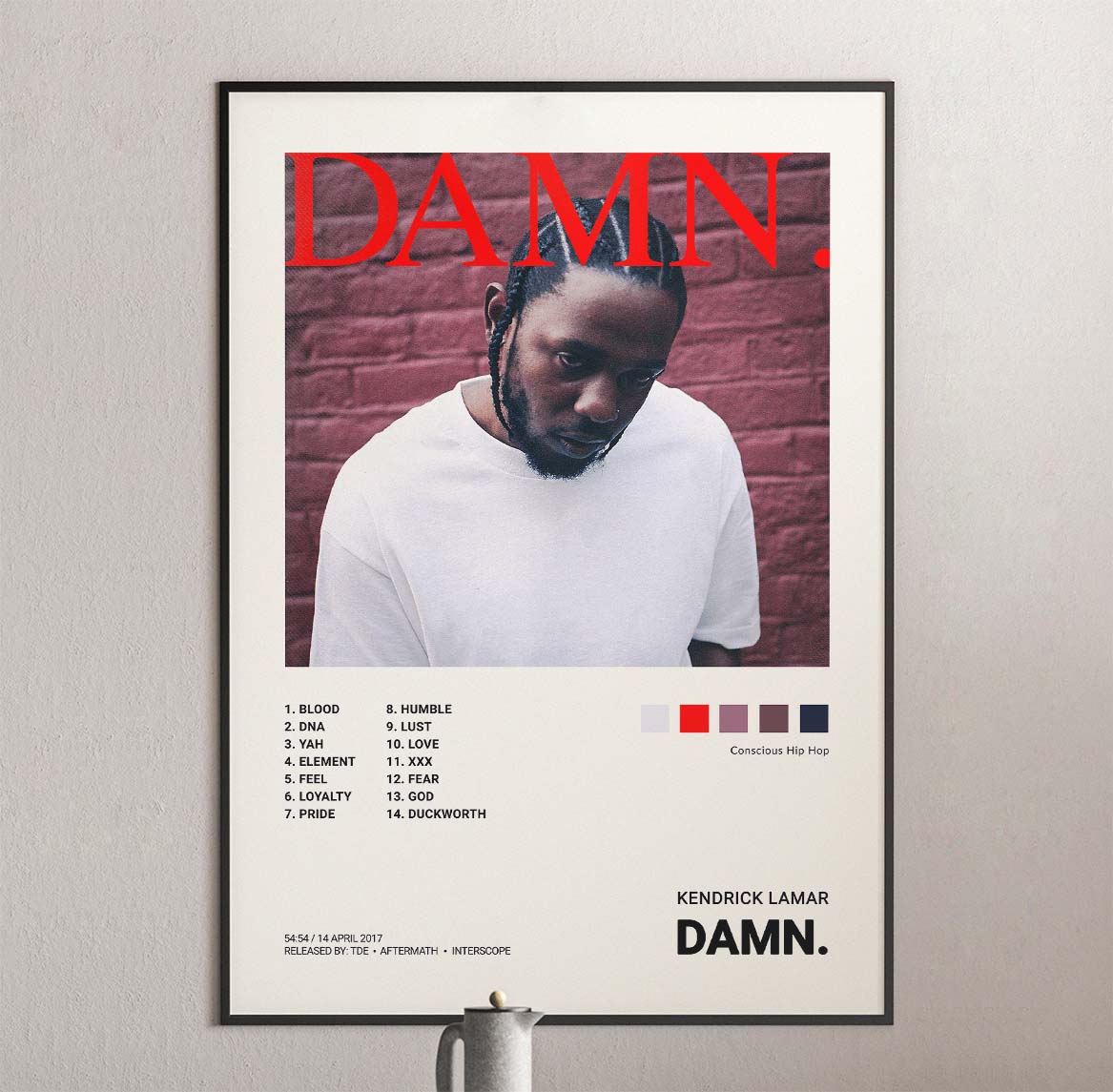 Kendrick Lamar DAMN. Album Cover 5 Layer Stencil Set