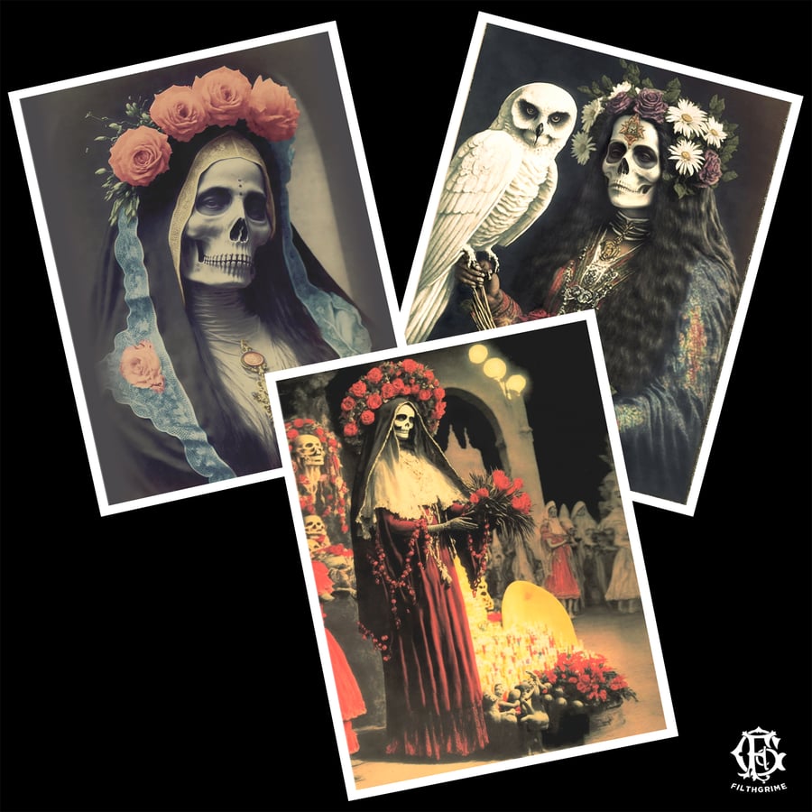Image of 8.5X11 VINTAGE SANTA MUERTE PRINTS