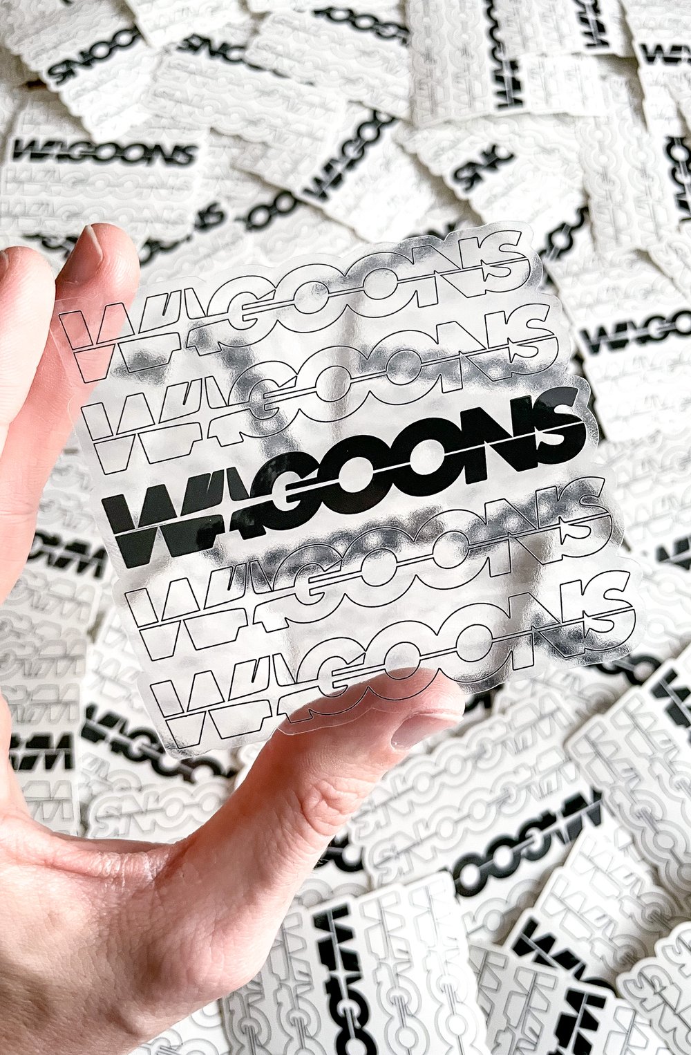 Wagons Repeat Clear Sticker